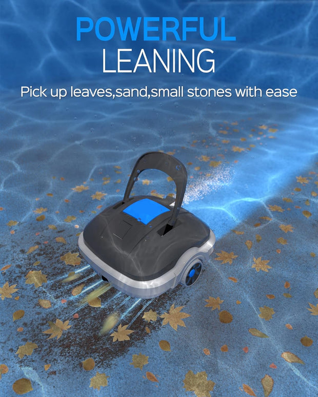 Zwembadstofzuigers - Zwembadrobot - Automatische Zwembadreiniger - met Automatisch Parkeren - Twee Waterinlaten - 100min. Autonome Zwembadstofzuiger - voor Zwembaden Onder de 80m² - Donkergrijs