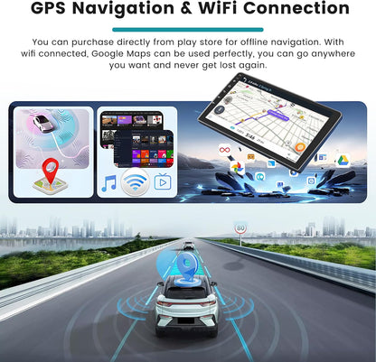 Hikity 2+64GB Car Stereo voor Ford Transit Custom 2013-2017 Draadloze Carplay Android Auto, 9 Inch Touch Screen Bluetooth Stereo met WiFi GPS EQ FM/RDS SWC Achteruitrijcamera