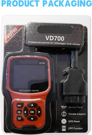 OBD2 Scanner - VD700 - Diagnosecomputer - Storing Verwijderen - Uitleesapparatuur Auto - Volledige Systeemcodelezer ABS EPB TPMS DPF