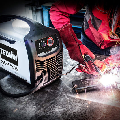 Telwin 816086 Maxima 190 Synergic draadlasapparaat MIG-MAG/FLUX/BRAZING met invertertechniek, 230 V, Maxima 190, wit