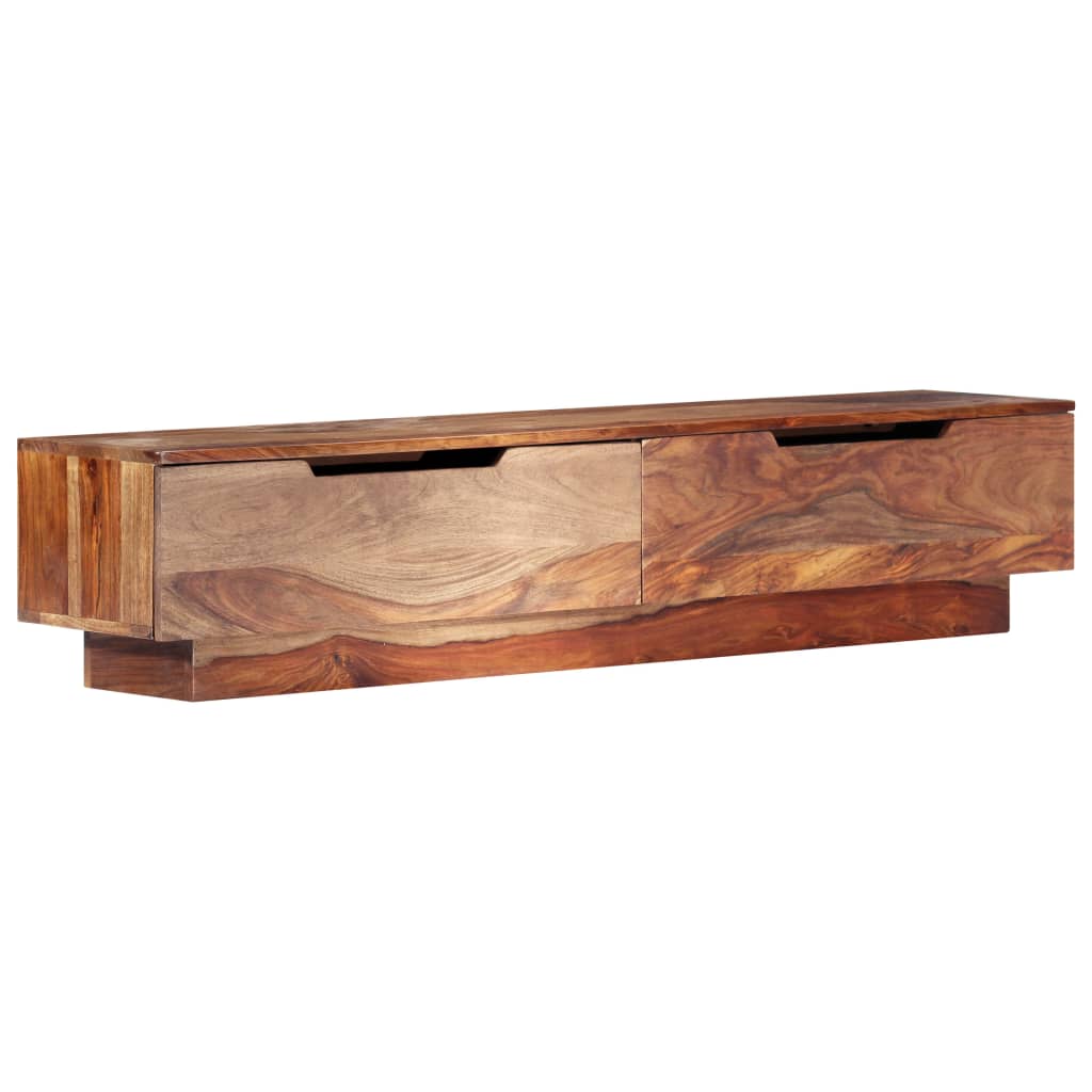 Tv Meubel – TV Kast – TV Meubels – TV Dressoir – TV Meubel Massief Hout – Sheesham Hout – Vintage Design – 2 Laden – Duurzaam & Robuust