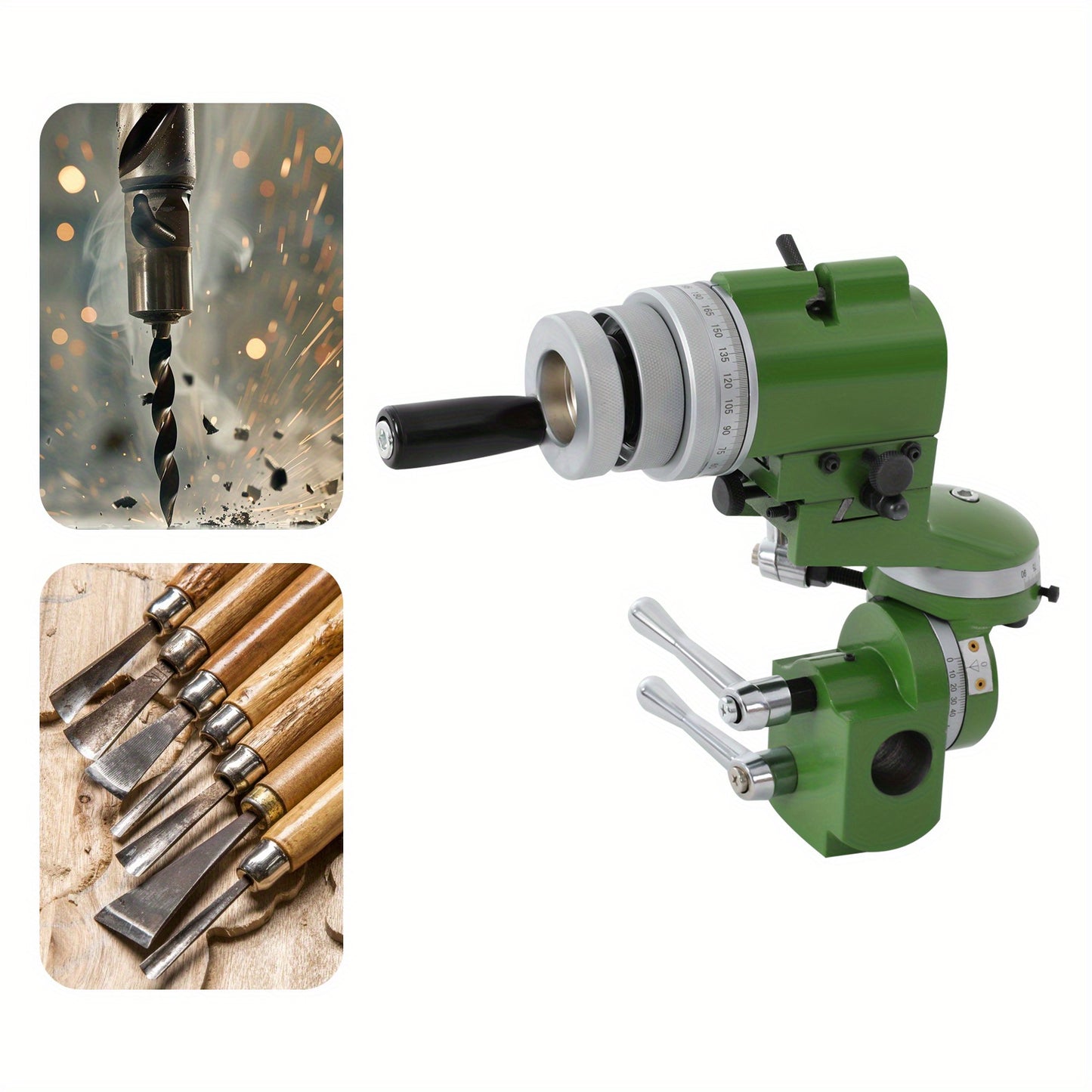 Slijpsteenhouder – Slijperhouder – Haakse Slijperhouder – Slijpmachine Houder – Draaibank Houder – Universeel – IJzeren Behuizing – 25 Mm Fijne Afstelling – Groen