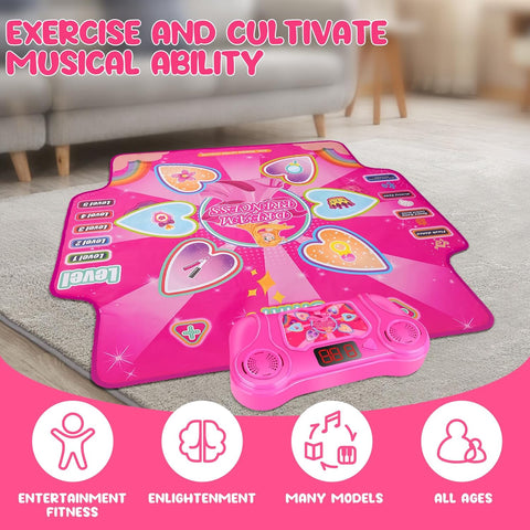 Interactieve Dansmat - Muziekspel - Muziekmat - Dansmat voor Meisjes - Kindereneren - Muziek en Dansspel - met Bluetooth - voor Meisjes vanaf 4-12 jaar - voor Buiten - Binnen