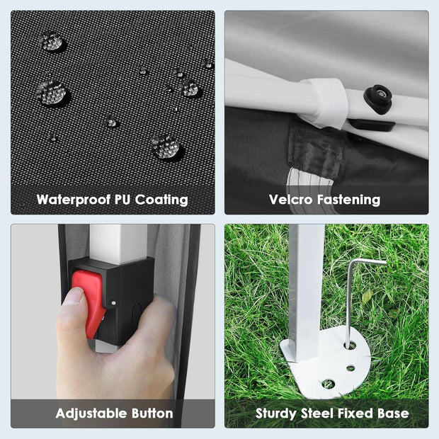 Paviljoen - Tuinpaviljoen - Partytent - Tuintent - Pop-up Kliksysteem - Stabiel - Opvouwbaar - Waterdicht - Winterbestendig -  50+UV-Bescherming - voor Tuin - Buiten - Achtertuin - 420D Oxford - Metalen Frame - 3 x 3 m - Zwart