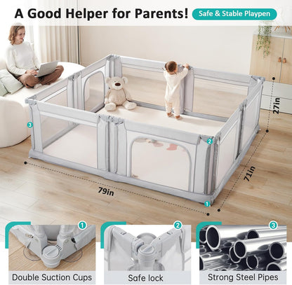 Playpen, light grey - QUORE