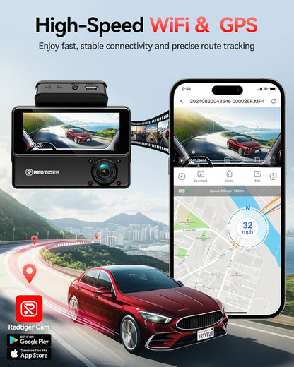 Dashcam Auto – Autocamera – Auto Camera – Rijcamera – Auto Dashcam – 3-Kanaals Met 530° Dekking – 2,5K + 2,5K + 1080p