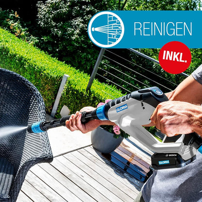 Multifunctioneel Sproeisysteem – Mobiele Tuinspuit – Draagbare Hogedrukreiniger – 4-in-1 Sproeikop – 18V Accu – Instelbare Druk 2,5-25 Bar