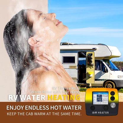 Standkachel Diesel – Dieselverwarming – Dieselkachel 12V – Camperkachel – RV Kachel – 8 kW Vermogen – Water- en Luchtverwarming Met LCD Afstandsbediening