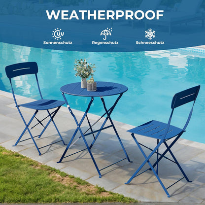 Grand patio n Tuinmeubelset, outdoor bistrotafel en stoelen, set van 2, klein balkonmeubilair, weerbestendig, 3-delige vouwsets voor balkon, tuin, tuin
