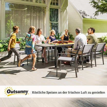 Uitschuifbare Tuintafel – Tuinmeubel – Terrastafel – Balkon Tafel – Eettafel Buiten – Weerbestendig – 160-240x90 cm – Kunststof Houtlook