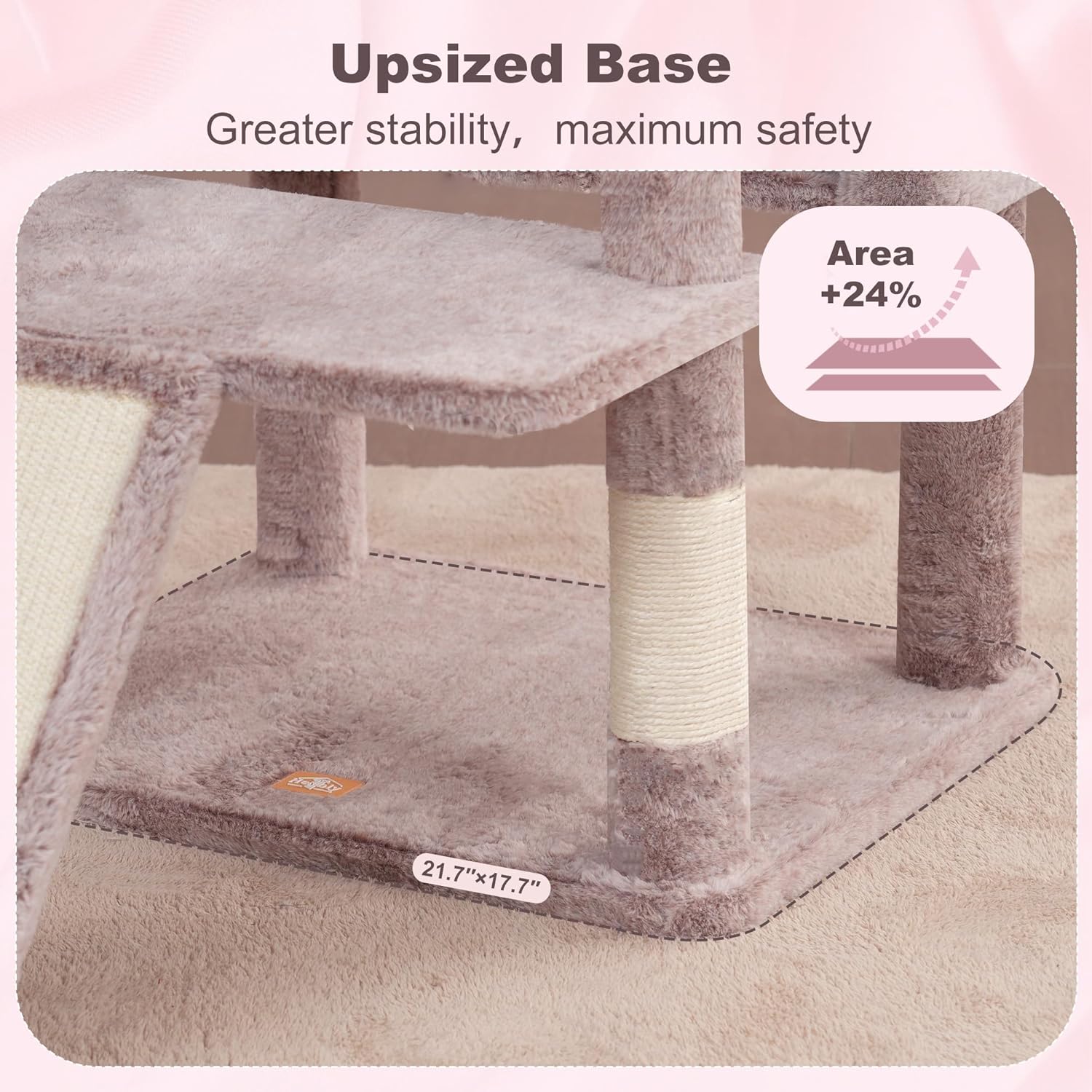 Krabpaal Kat – Krabboom – Kattenmeubel – Klimpaal – Kattenkrabpaal – Smoke Grey – Stevig Sisal – Meerdere Ligplaatsen - QUORE