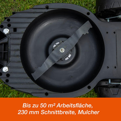 Accu Grasmaaier – Elektrische Grasmaaier – Batterij Grasmaaier – Compacte Grasmaaier – Stadsgrasmaaier – 23 cm Maaibreedte – 12V Lithium-Ion Accu met 3 Maaihoogtes