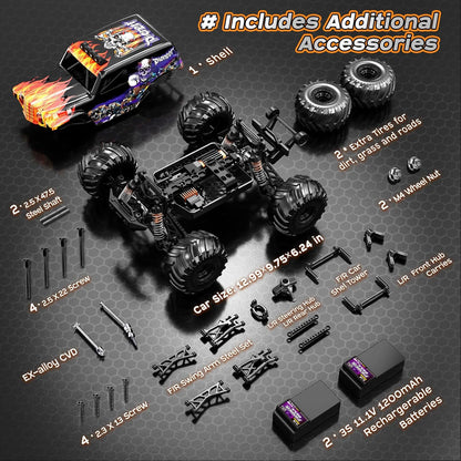 1/14 Brushless RC Auto – RC Wagen – RC Truck – RC Modelauto – RC Buggy – 70 km/u Topsnelheid – Olie Schokdempers - QUORE