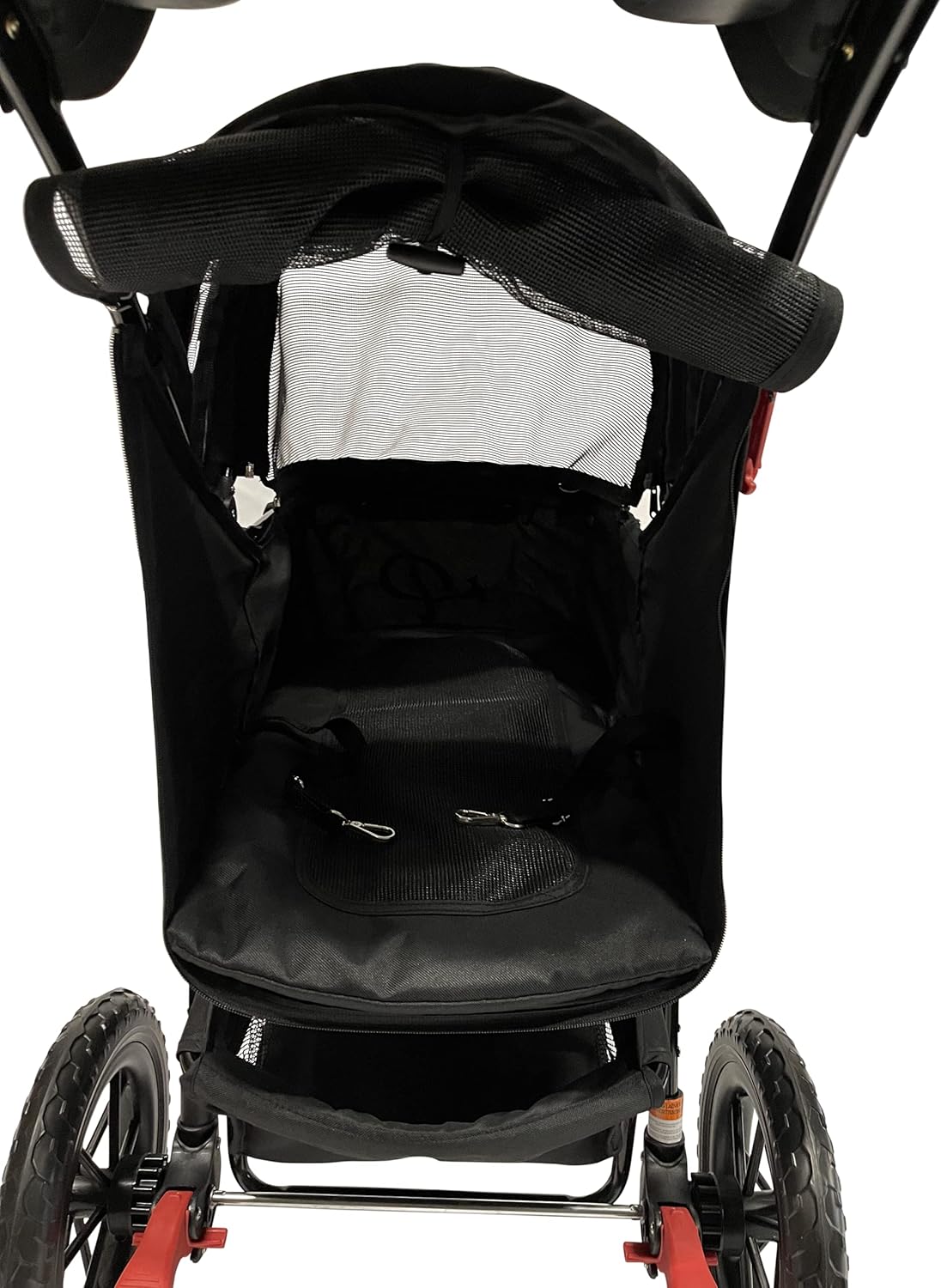 PETIQUE Chinook Zwart | Luxe hondenwandelwagen | Vouwen met één hand | 12" Eva-banden voor en achter voor extra comfort | Reflecterende binding | Houdt huisdier tot 23 kg | Dierendrager