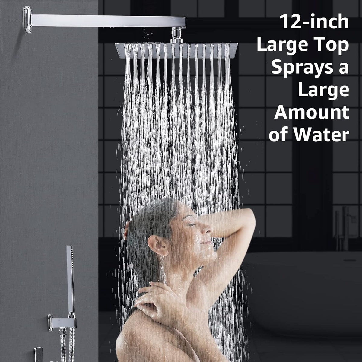 Douchekraan – Douchesysteem – Thermostaatkraan – Douchemengkraan – Regendouche – Inbouw – 30 cm Regendouchekop – Messing & Chroom