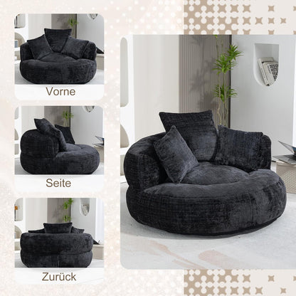 Lazy Sofa Durable Comfort Lounger zitzak met hoge rug, met drie kussens voor volwassenen en kinderen, binnen en buiten, single gamingbank, stoel voor slaapkamer, kantoor - QUORE