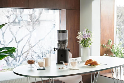 Hurom Slowjuicer | Sapcentrifuge voor groenten en fruit | H320N | Elektrische koudpers | Stille motor | Gemakkelijk schoon te maken met grote container en zeefilter 2L | BPA-vrij (ZWART)
