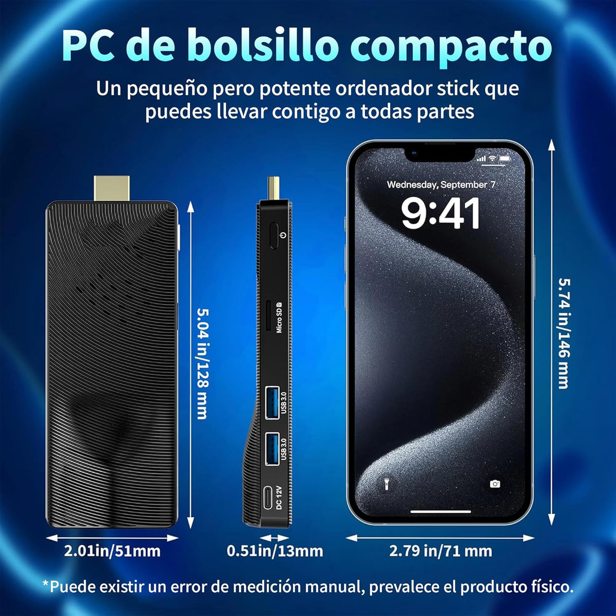 Mini PC Stick – Mini Computer – Micro PC – Compacte PC – Mediaspeler – Intel Pentium N4200 – Fanless Koeling – 4K 60Hz HDMI