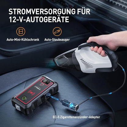 Starthulp Powerbank – Jumpstarter – Startbooster – Booster – Noodstarter – Voor 12V Auto, Motor, ATV En UTV – 5000 A Piekstroom – 23800 mAh Accu
