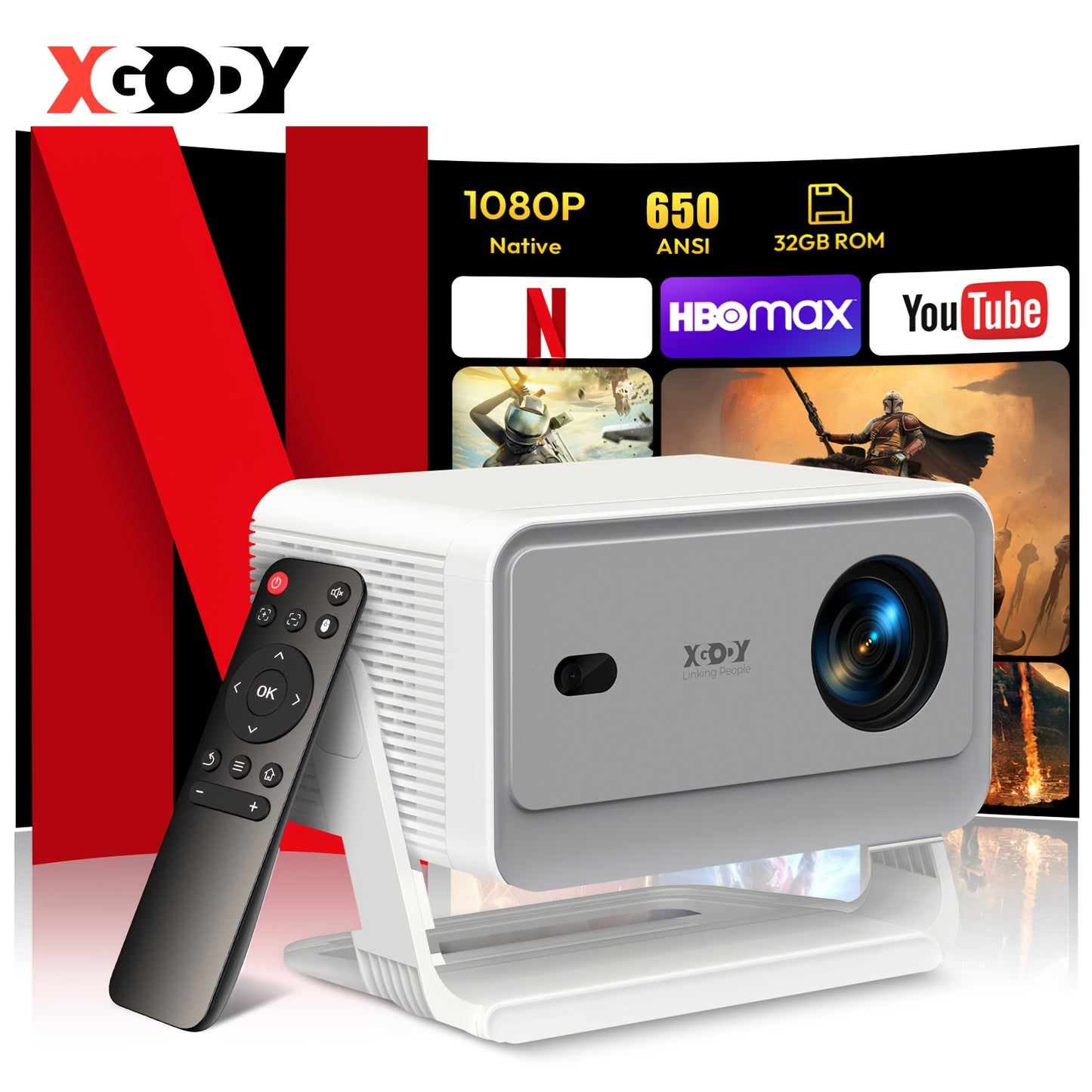 Mini Projector – Mini Beamer – Draagbare Projector – Home Cinema – Android 11 – Full HD 1920x1080 – 650 ANSI Lumen – Automatische Keystone Correctie