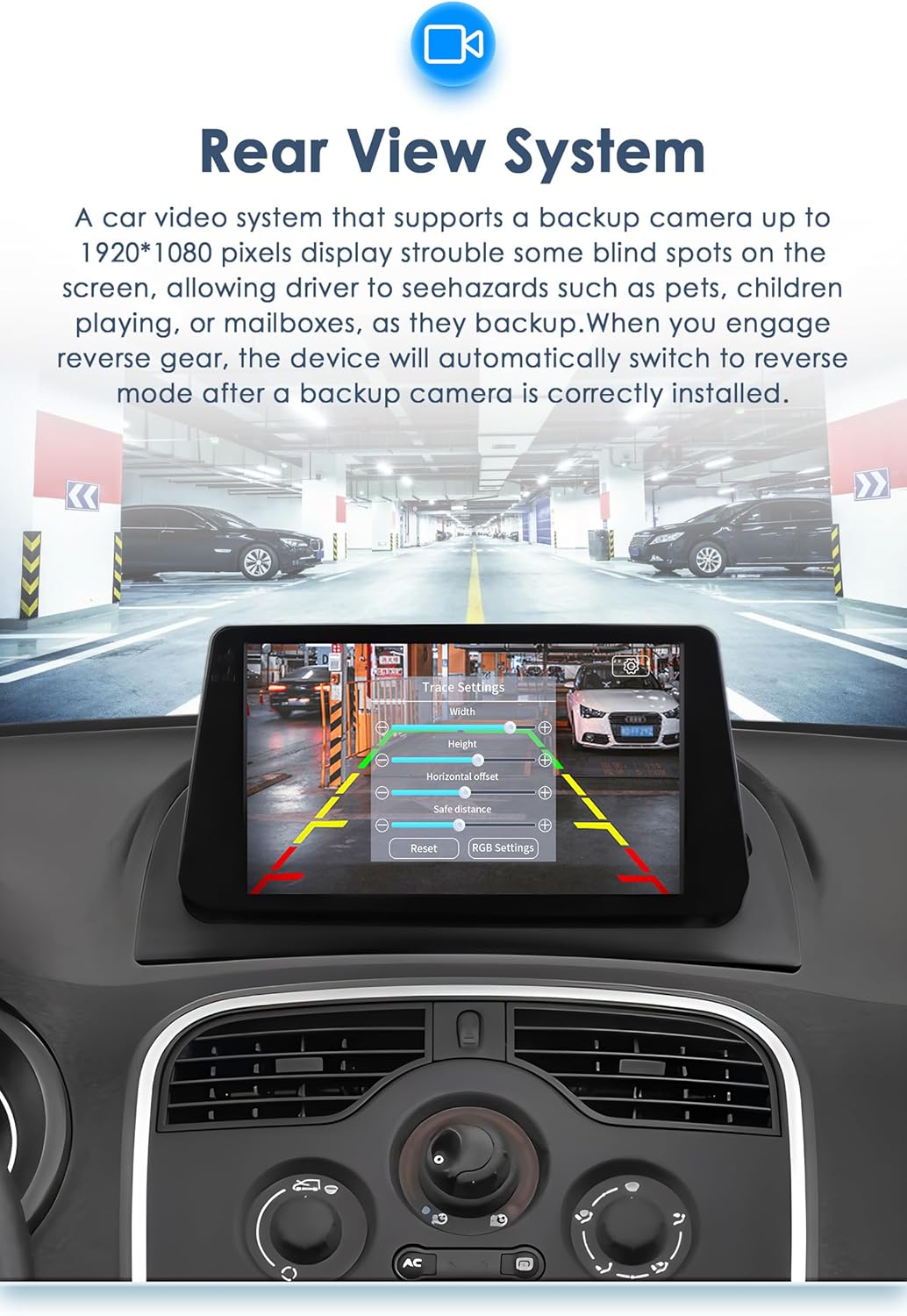 Ossuret Autoradio voor Renault Kangoo (2009-2018), 9 Inch Android 13 Aanraakscherm 2+32GB GPS Navigatie met Carplay Android Auto WiFi Bluetooth Stuurwielbediening DSP USB