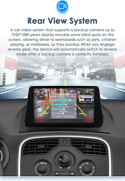 Ossuret Autoradio voor Renault Kangoo (2009-2018), 9 Inch Android 13 Aanraakscherm 2+32GB GPS Navigatie met Carplay Android Auto WiFi Bluetooth Stuurwielbediening DSP USB