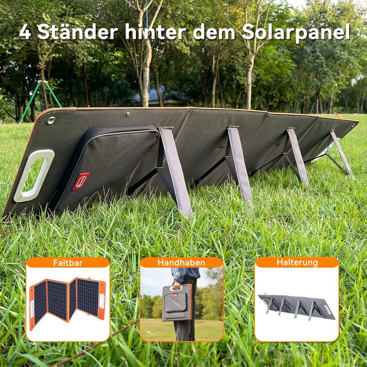 Zonnepaneel, opvouwbaar, 100 W, 18 V, flexibel zonnepaneel, camping, draagbaar, monokristallijn zonnepaneel, complete set met type C QC3.0 voor caravans, camping, balkon, tuinhuisjes