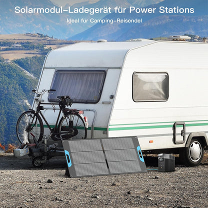 Opvouwbaar zonnepaneel, 110 W, IP67 waterdicht, USB-C PD 65 W & QC3.0 USB-A, 23,5% rendement, compatibel met powerstations, voor camping, camper en outdoor