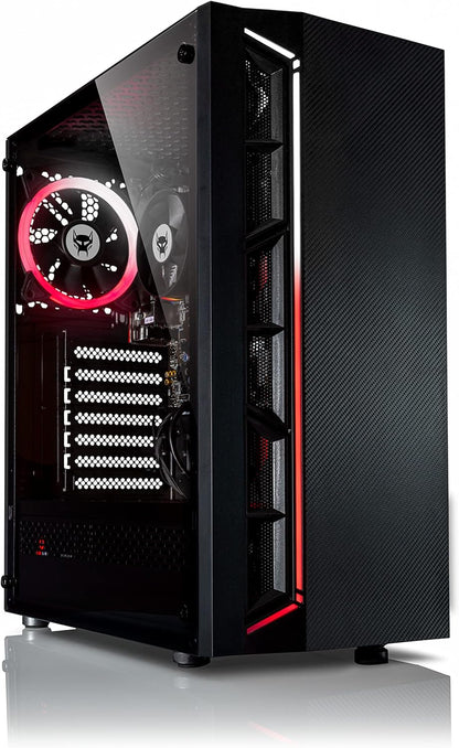 BEASTCOM Q3 Essential Gaming, 8-draads gaming-pc, AMD Ryzen 5 4 x 4,20 GHz, Vega 11 Core 4K Graphic, 16 GB RAM, 1 TB SSD, HDMI, USB 3.2, WLAN, Windows 11 Pro