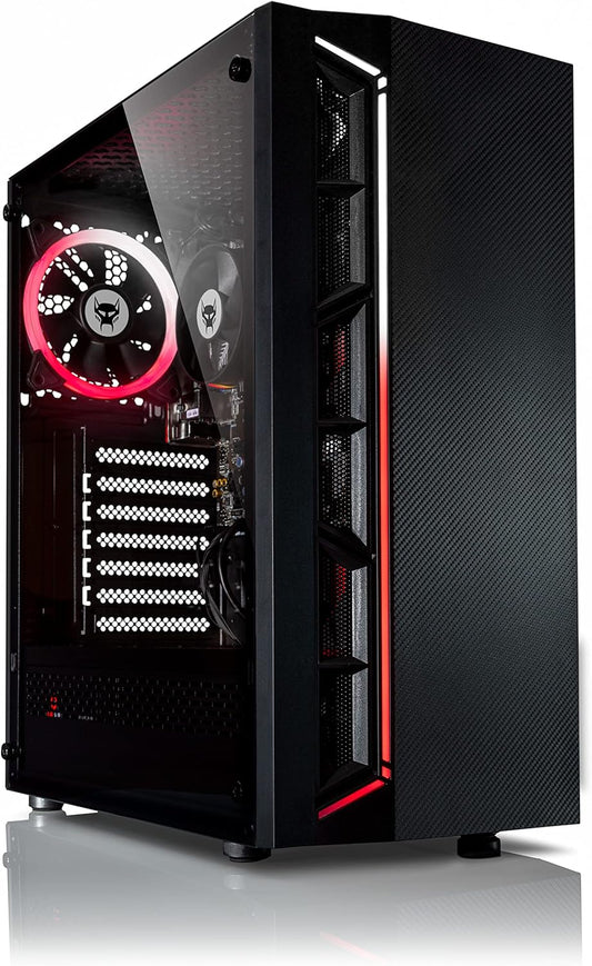 BEASTCOM Q3 Essential Gaming, 8-draads gaming-pc, AMD Ryzen 5 4 x 4,20 GHz, Vega 11 Core 4K Graphic, 16 GB RAM, 1 TB SSD, HDMI, USB 3.2, WLAN, Windows 11 Pro