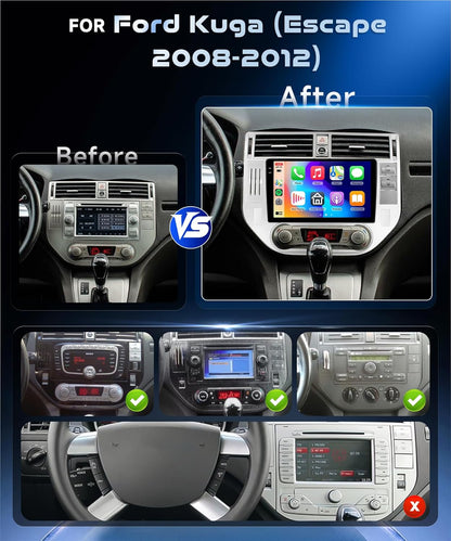 9" Autoradio – Multimedia Systeem – Auto Radio – Inbouw Radio – Navigatie Systeem – Android 15 – Draadloos CarPlay & Android Auto