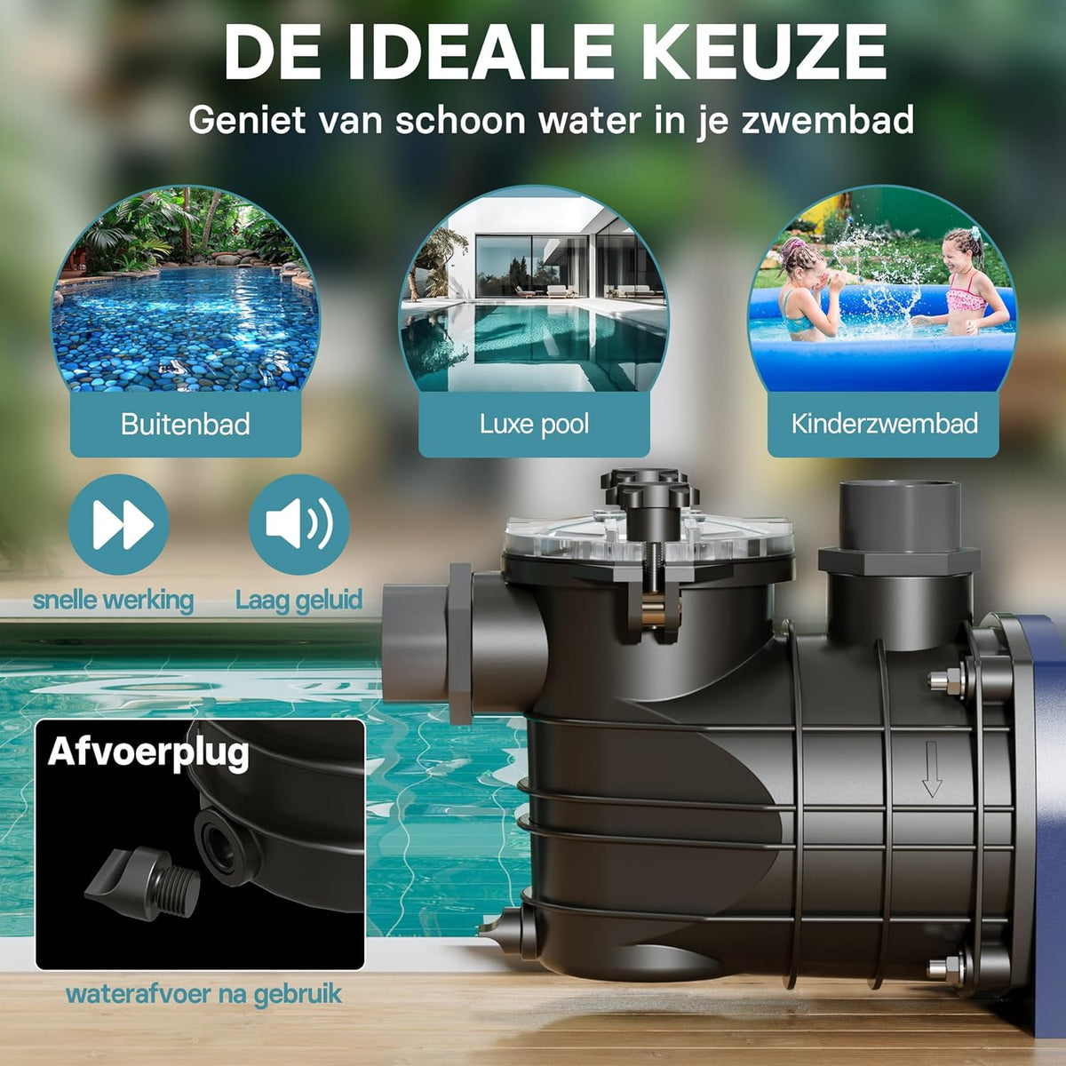 Poolpomp 17700 l/h 1100 W zwembadpomp filterpomp circulatiepomp pool