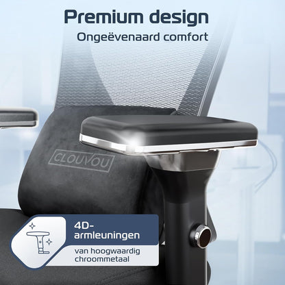 Ergonomische Bureaustoel – Kantoorstoel – Gaming Stoel – Bureaustoel Mesh – Draaistoel – Verstelbare 4D-Armleuningen – Orthopedisch Rugkussen – Max. 150 kg Draagvermogen