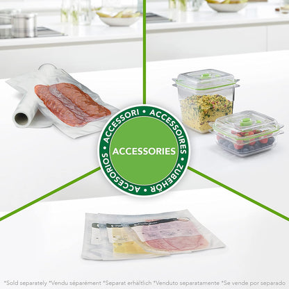 FoodSaver FFS005X vacuümmachine met opbergvak voor rol en snijder, pulsfunctie voor breekbaar voedsel, inclusief accessoires en bijpassende vacuümzakken