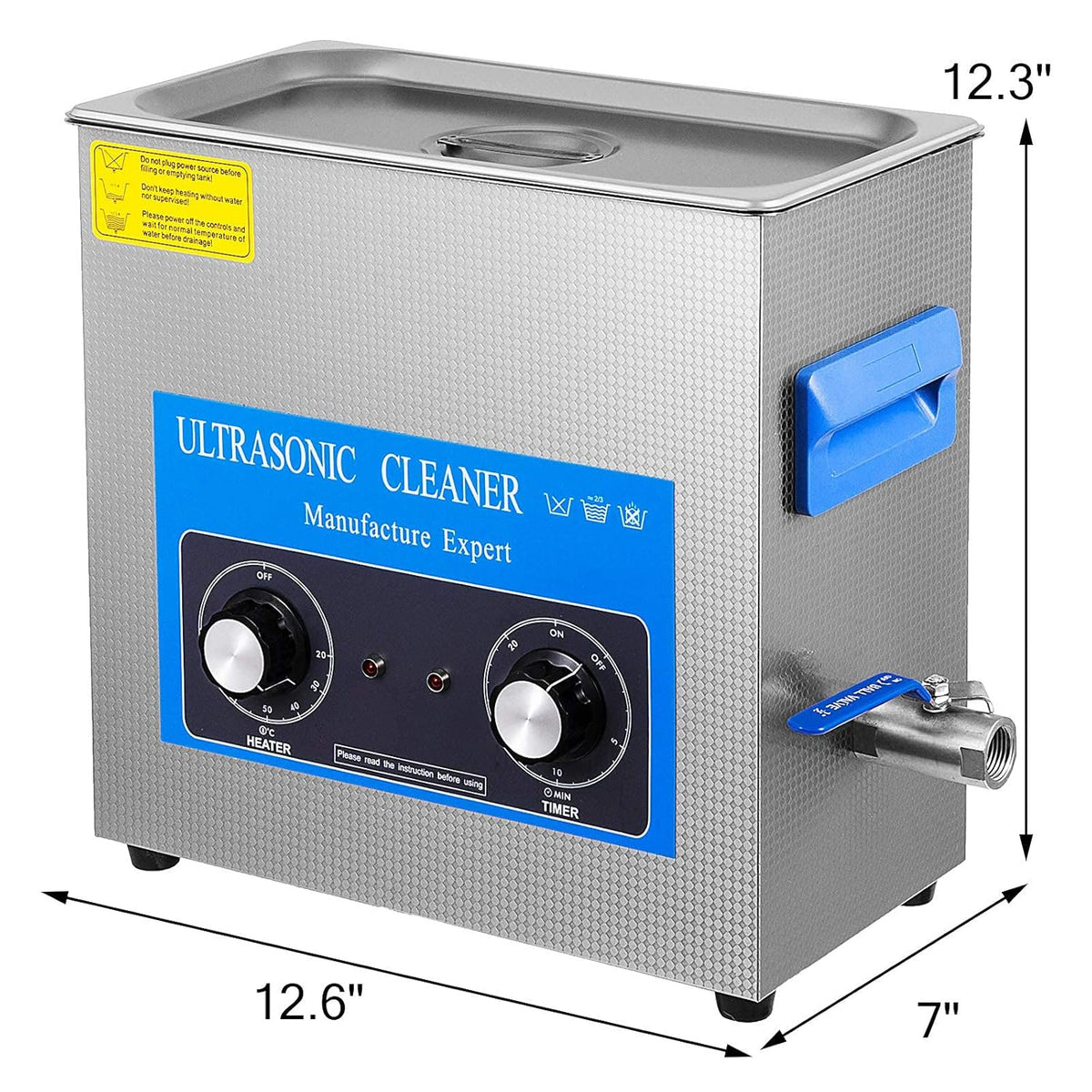 VEVOR Ultrasone reiniger met opwarmtimer, professionele ultrasone reiniger 220 V, ultrasone reiniger van roestvrij staal, 40 kHz, voor het reinigen van brillenringen, instrumenten