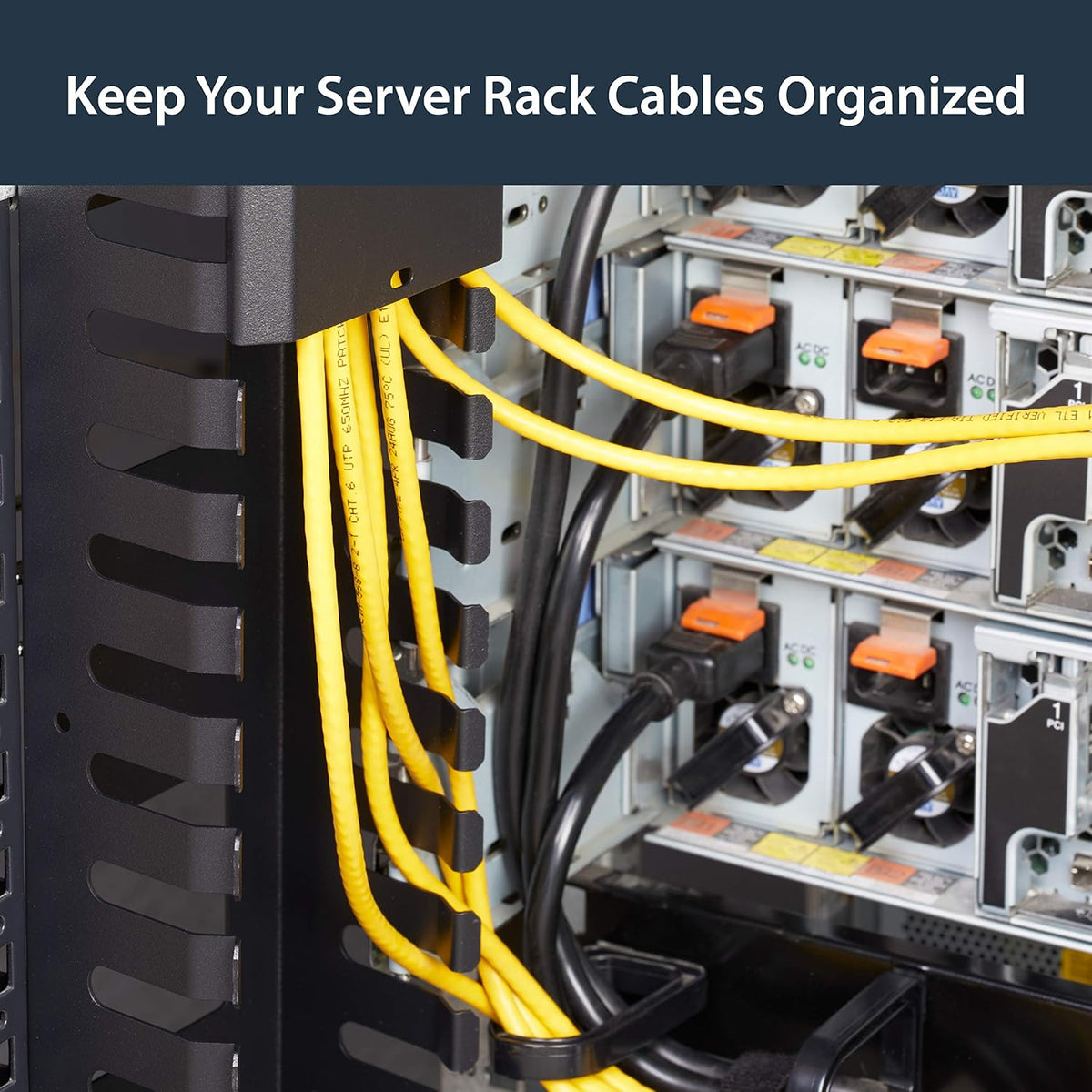 Verticale kabelmanager voor 40U racks – Kabelmanagementpaneel – Kabelgeleider – Kabelgoot – Serverkast kabelbeheer – 0U ontwerp – 1,8 m totale lengte