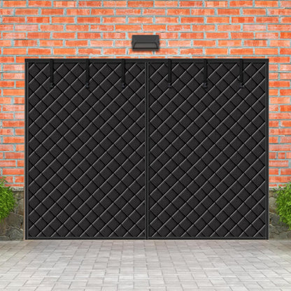 Garage Magnetisch thermisch geïsoleerd deurgordijn, garagedeurgordijnen, koud en waterdicht, winddicht en warmte-isolerend, Oxford stof, deurscherm isolatie afdekking voor de winter (zwart, 490 x 215