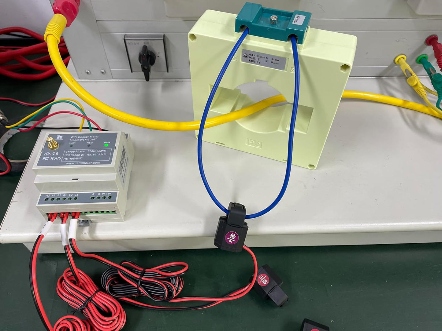 WEM3046-serie driefasige wifi-energiemeters, DIN-rail, industriële/commerciële stroombewaking, ondersteunt cloud/app, Modbus TCP/RTU, thuisassistent (WEM3046TE)