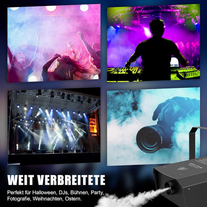 1500 W DMX rookmachine met draadloze afstandsbediening en timer, professionele outdoor rookmachine voor bruiloft, podium, DJ, feesten, Halloween, concerten en evenementen