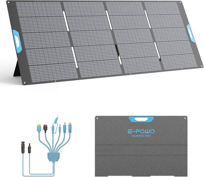 Opvouwbaar zonnepaneel 400 W, monokristallijn met 23,5% rendement, IP67 waterdicht - incl. standaard en Anderson adapter, compatibel met powerstation, generator, camper, camping