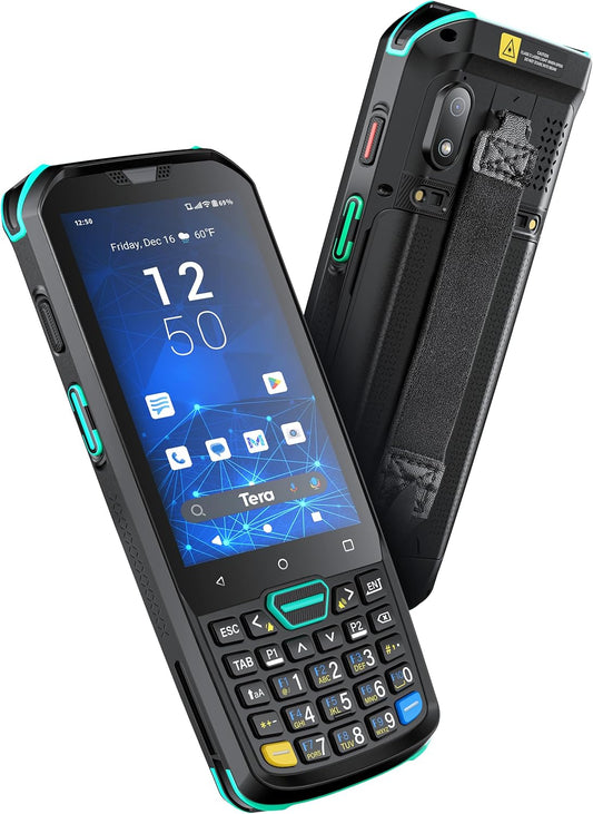Tera Android 11 barcodescanner met 26 toetsen, HS7-scanmotor, IP67, robuust, 4 + 64 GB, 5100 mAh accu, QC 3.0, snel opladen, 4 inch touchscreen, mobiele terminal voor voorraadscanner, model P400