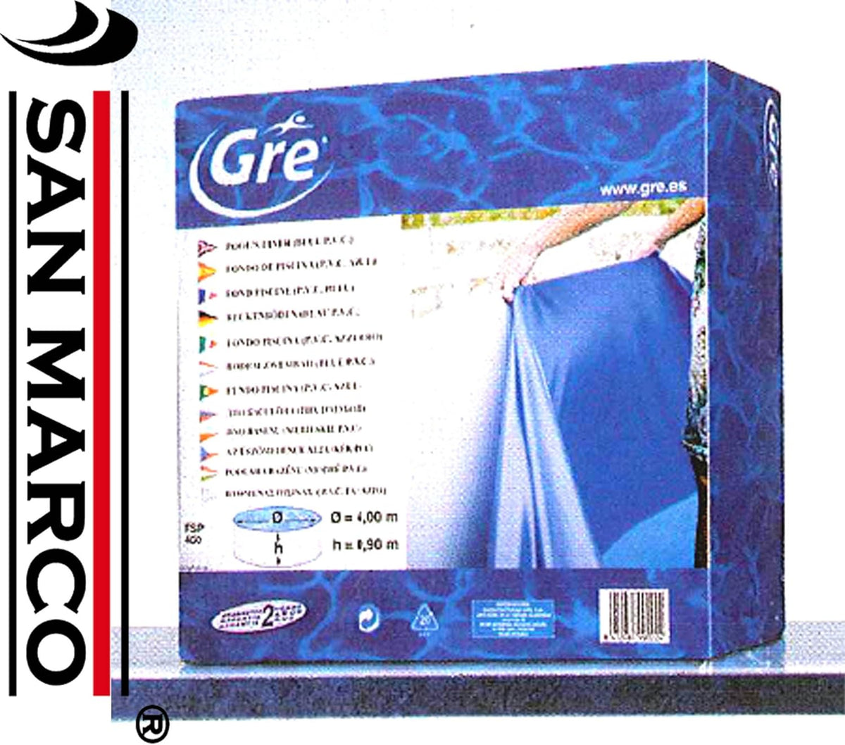 Gre FPR451 Liner voor ronde zwembaden, Diameter 460 cm, Hoogte 120 cm, Blauwe kleur