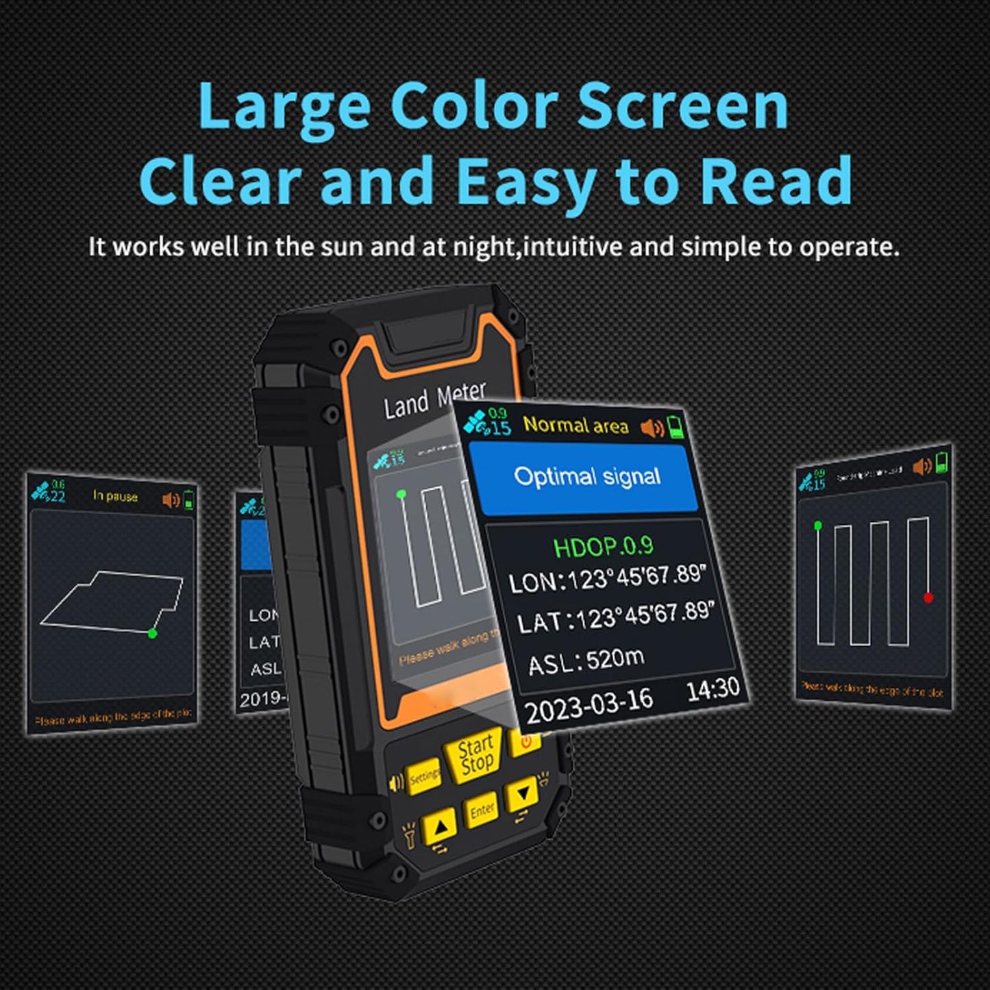 Landmeter, 2.4In Color Screen GNSS Handheld Landmeter, Mini Portable Handheld GPS Surveyor Area Measurement Tool, voor Gebied, Helling, Afstandsmeting