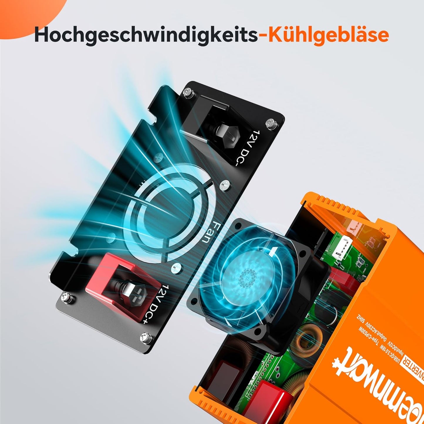Spanningsomvormer, 1500 W, omvormer met gemodificeerde sinusgolf, 12 V naar 230 V, piekvermogen 3000 W, ideaal voor laptops, tablets, smartphones en meer
