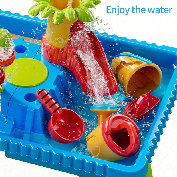 Watertafel - Watertafel Speelgoed - Waterspeeltafel - Zandmachine - Activiteitentafel - met 27 stuks - Accessoires - Volledig Spel - Zomerspeelgoed - voor Kinderen - Buiten - Blauw