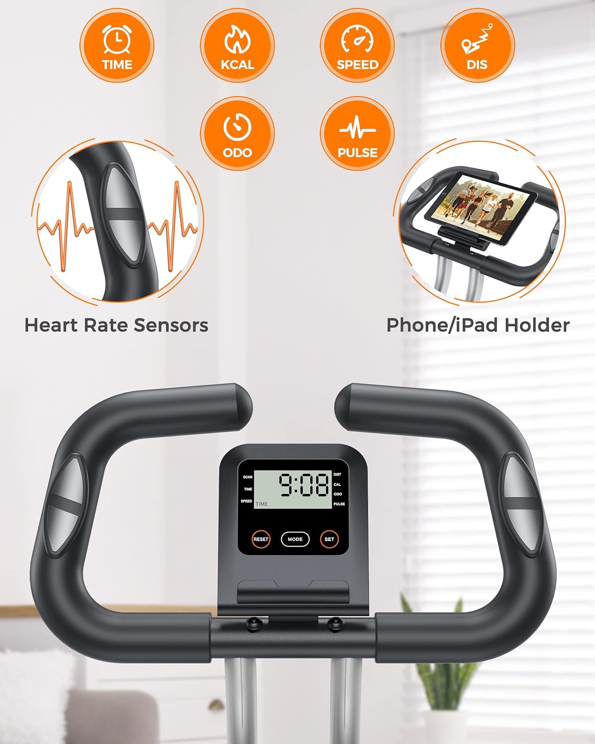 Opvouwbare hometrainer – Vouwfiets – Fitnessfiets – Trainfiets – Cardiofiets – Compact en ruimtebesparend – 3-in-1 training met magnetische weerstand