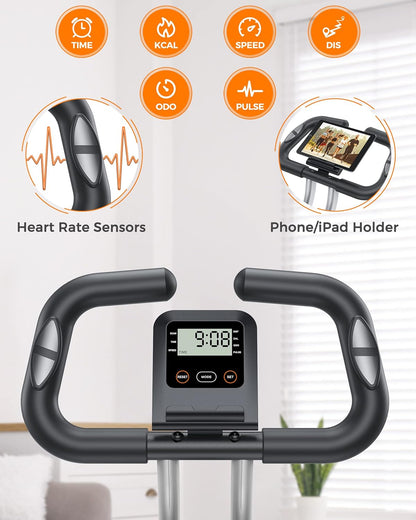 Opvouwbare hometrainer – Vouwfiets – Fitnessfiets – Trainfiets – Cardiofiets – Compact en ruimtebesparend – 3-in-1 training met magnetische weerstand