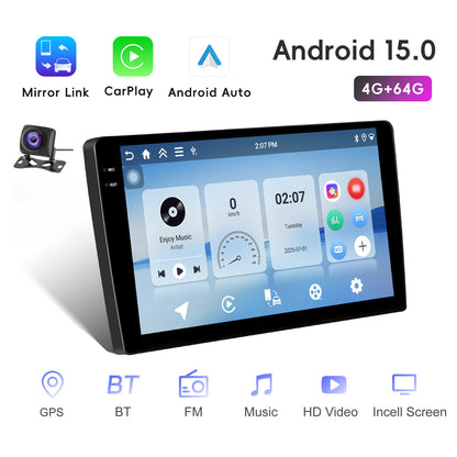 Android 15 Autoradio – Multimedia Speler – GPS Navigatie – Dubbele DIN Stereo – Touchscreen Radio – 10 Inch HD Scherm – Ingebouwde Achteruitrijcamera – Wi-Fi Connectiviteit