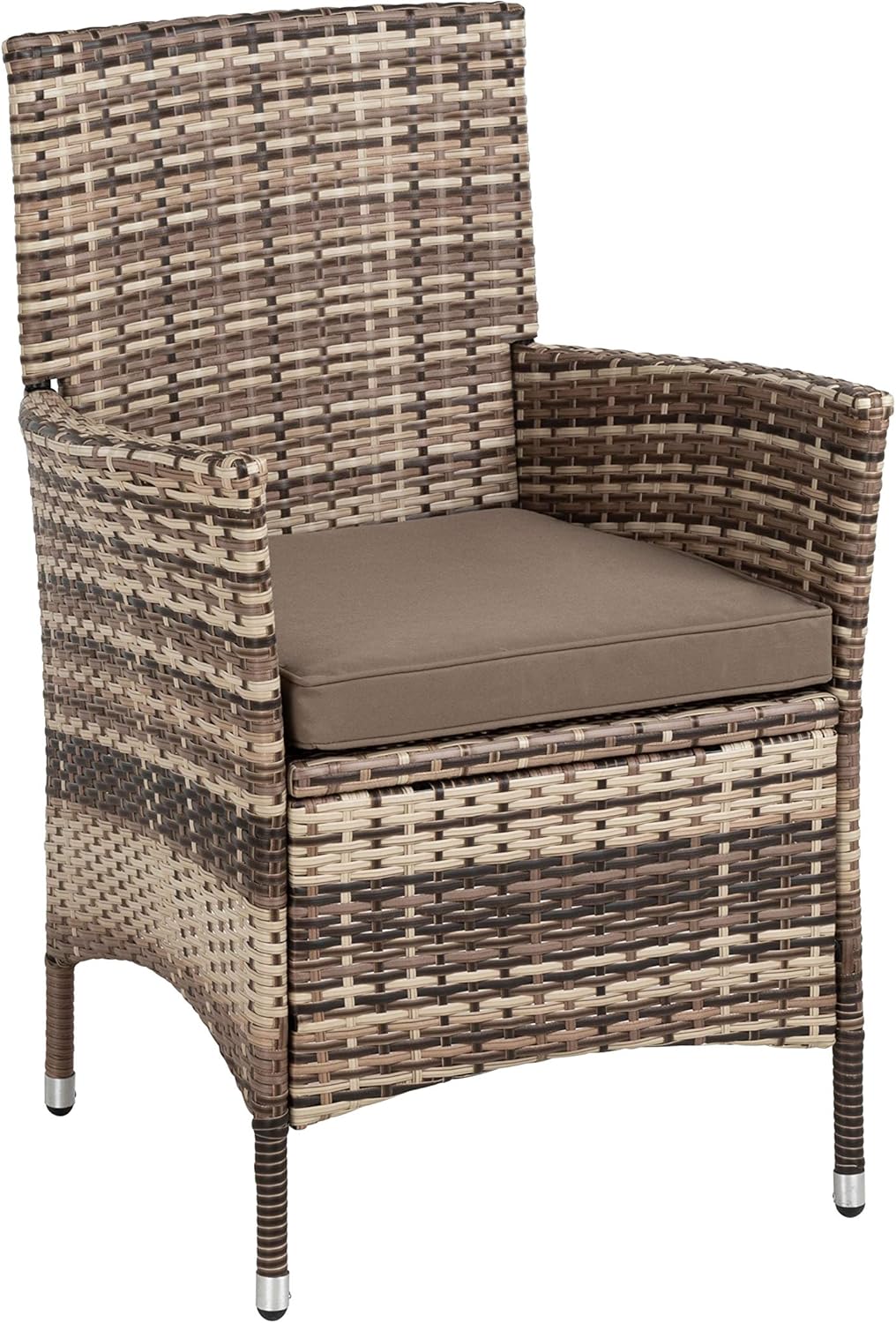 ESTEXO Polyrattan garden chair set, 2-piece chair set, rattan chair, garden chair, rattan chairs, balcony chairs, deck chairs, outdoor chairs, balcony chair, (beige-brown) - QUORE