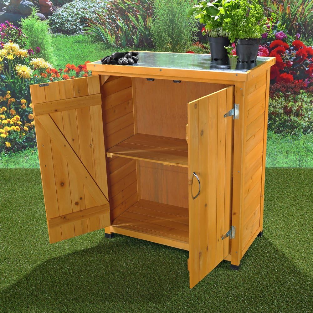 Melko Garden cabinet/tool cabinet with 2 doors, 75 cm × 40 cm × 90 cm (W x L x H) - QUORE